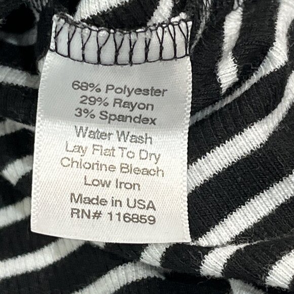 Anthropologie Puella Miter Dress Women S Black White Striped Ribbed Knit Stretch - Picture 9 of 9